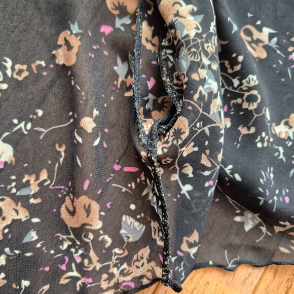 Lightweight Chiffon Open Front Cardigan Front Tie Blouse O/S - Picture 6 of 12